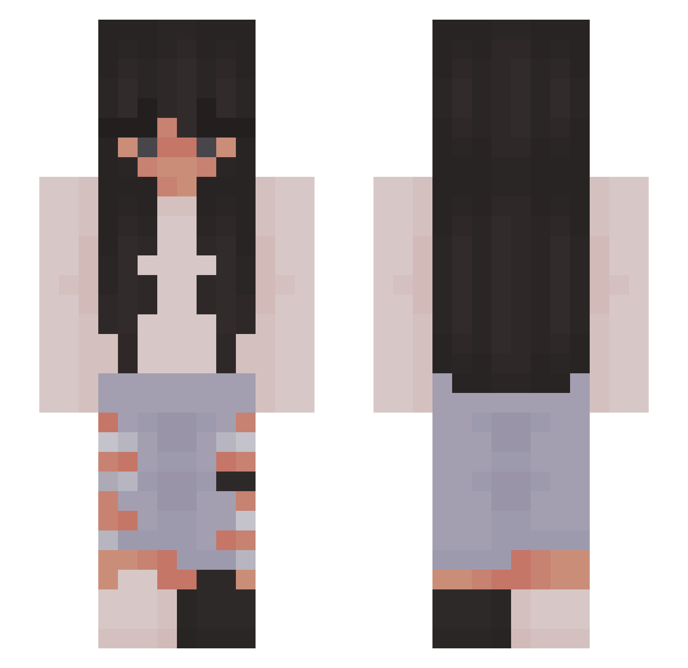Focosityy Minecraft skin, front and back view