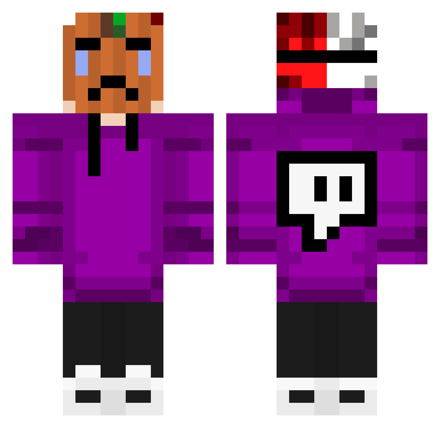 NadelTV Minecraft skin, front and back view