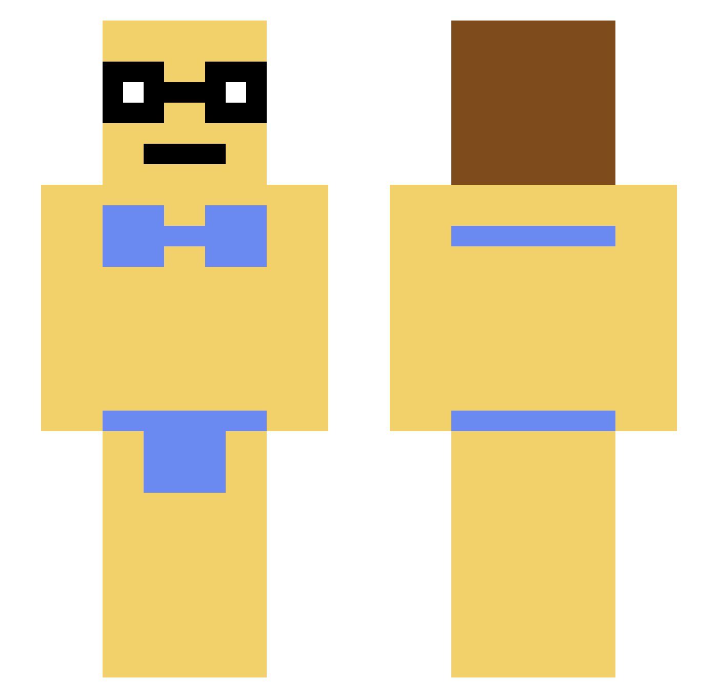 BigDahm Minecraft skin, front and back view