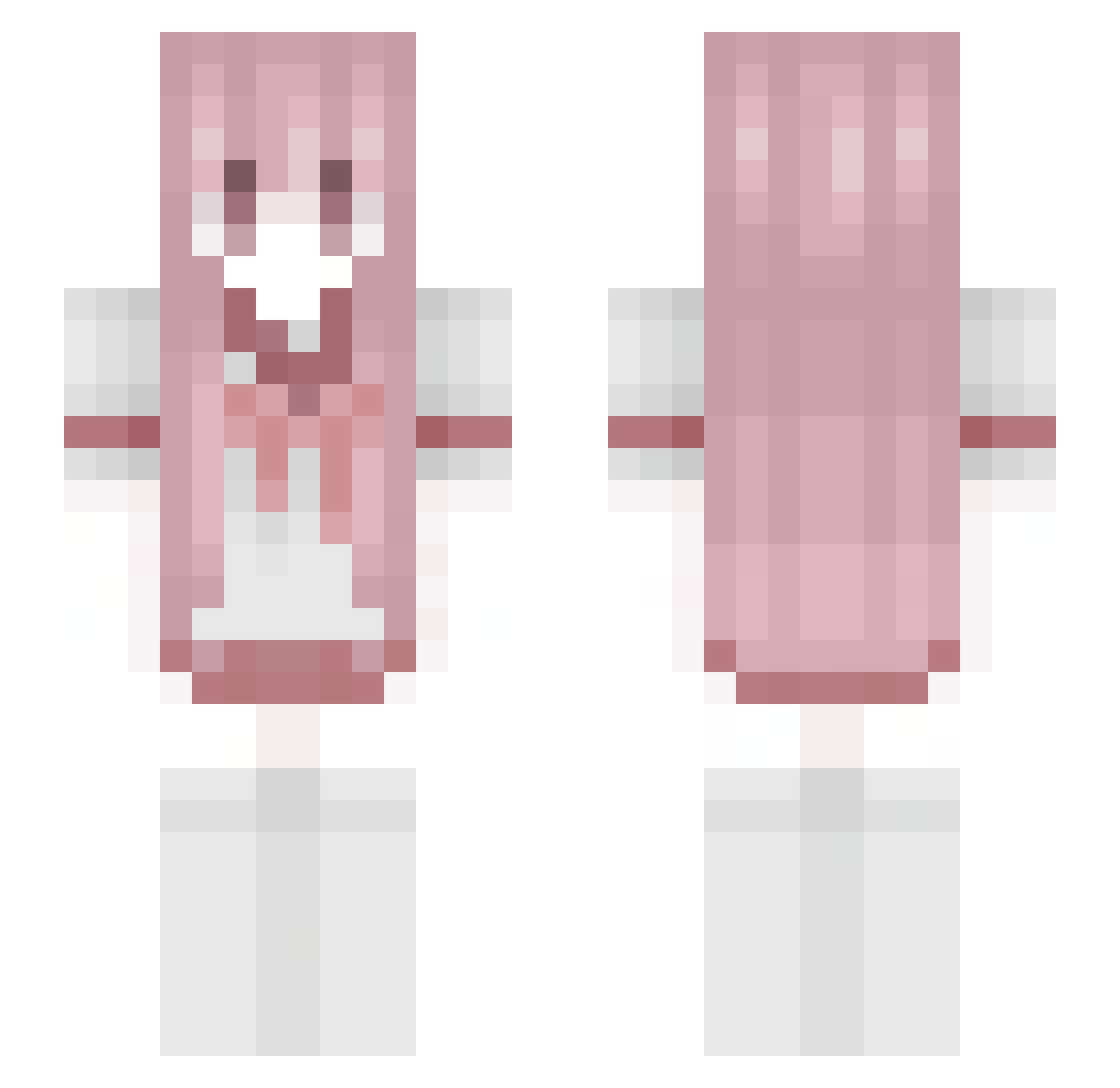 ESBELLEZATU Minecraft skin, front and back view