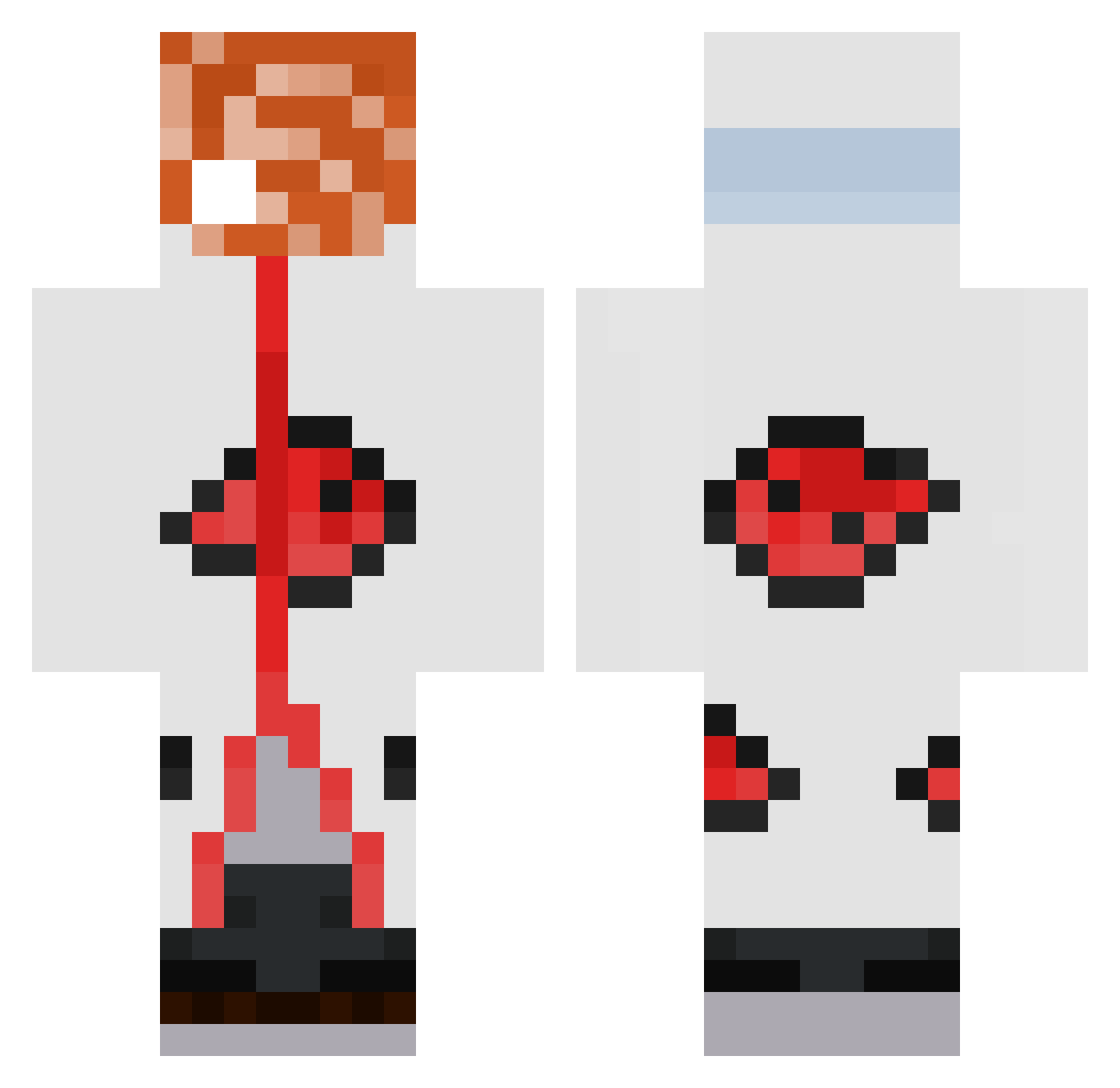 nemuliel Minecraft skin, front and back view