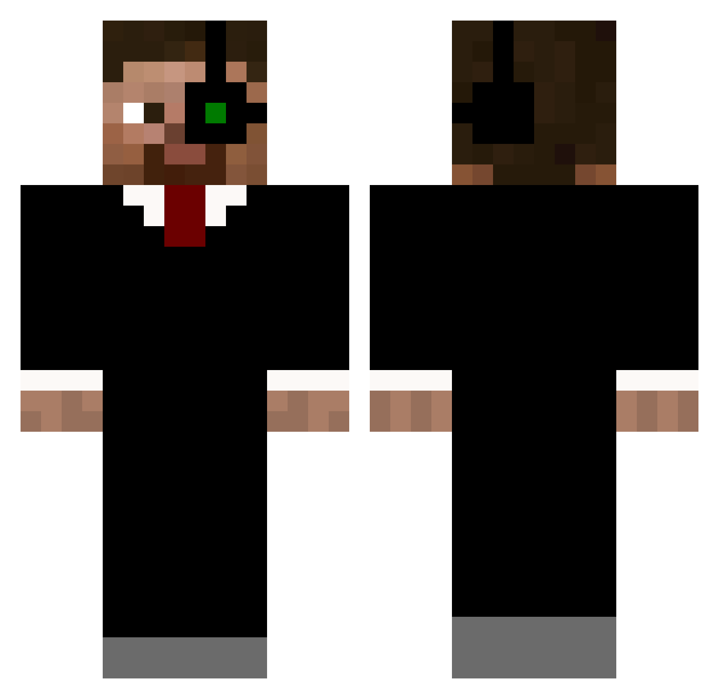 YoungKotek Minecraft skin, front and back view