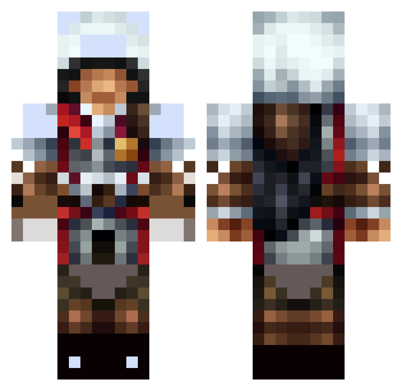 MothersM1lk Minecraft skin, front and back view