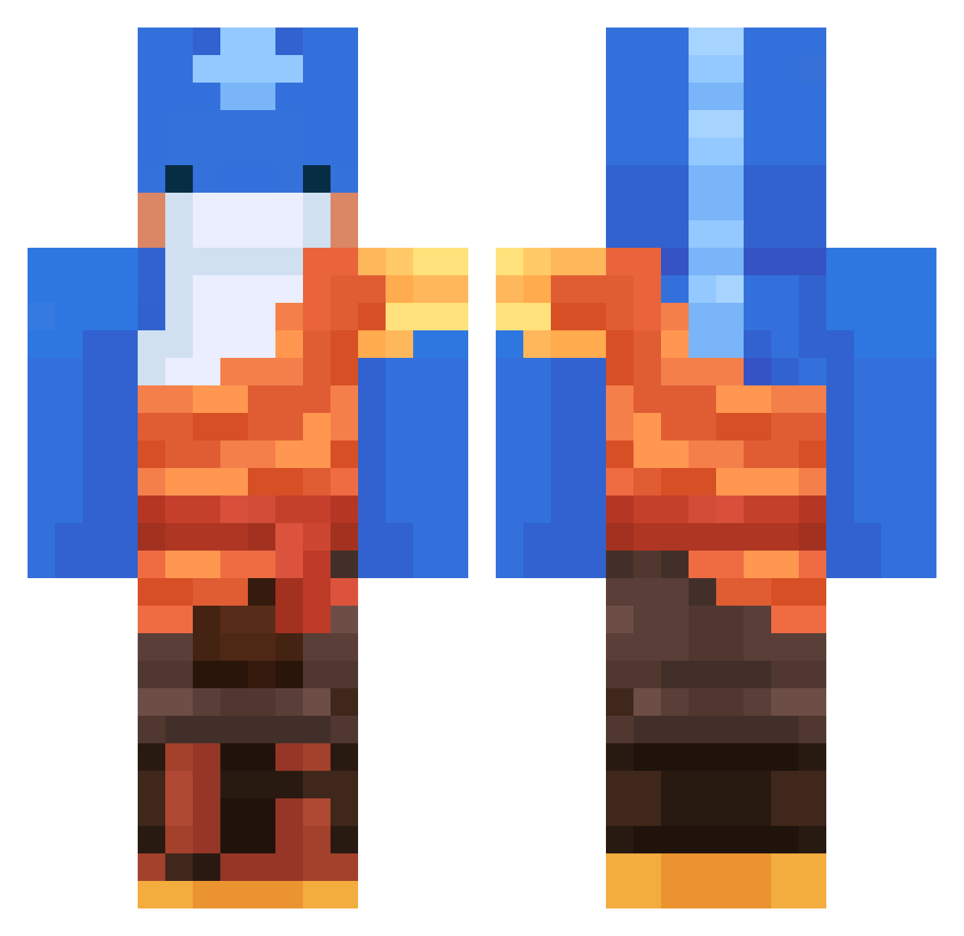 baoble Minecraft skin, front and back view