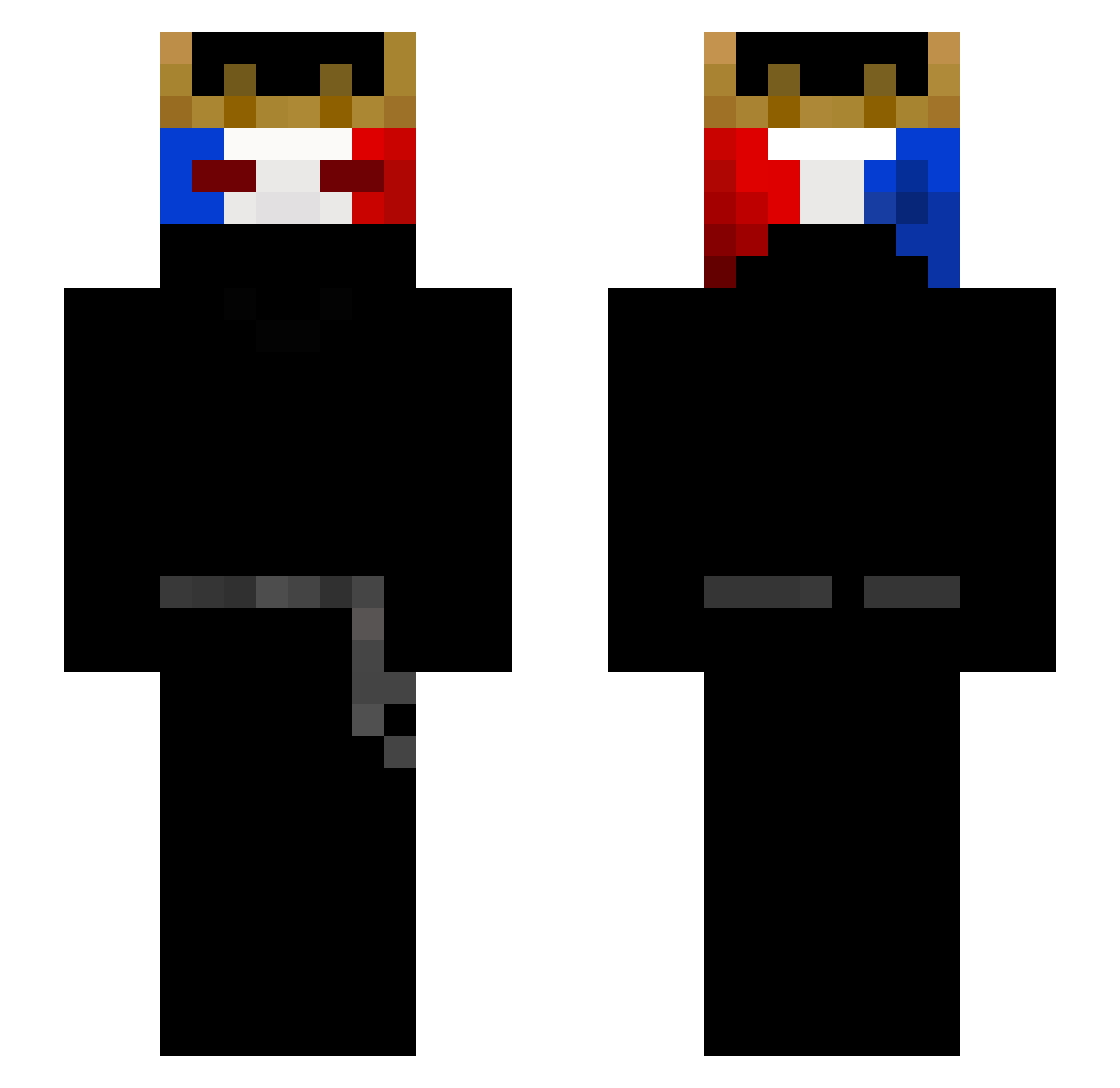 realchilean Minecraft skin, front and back view