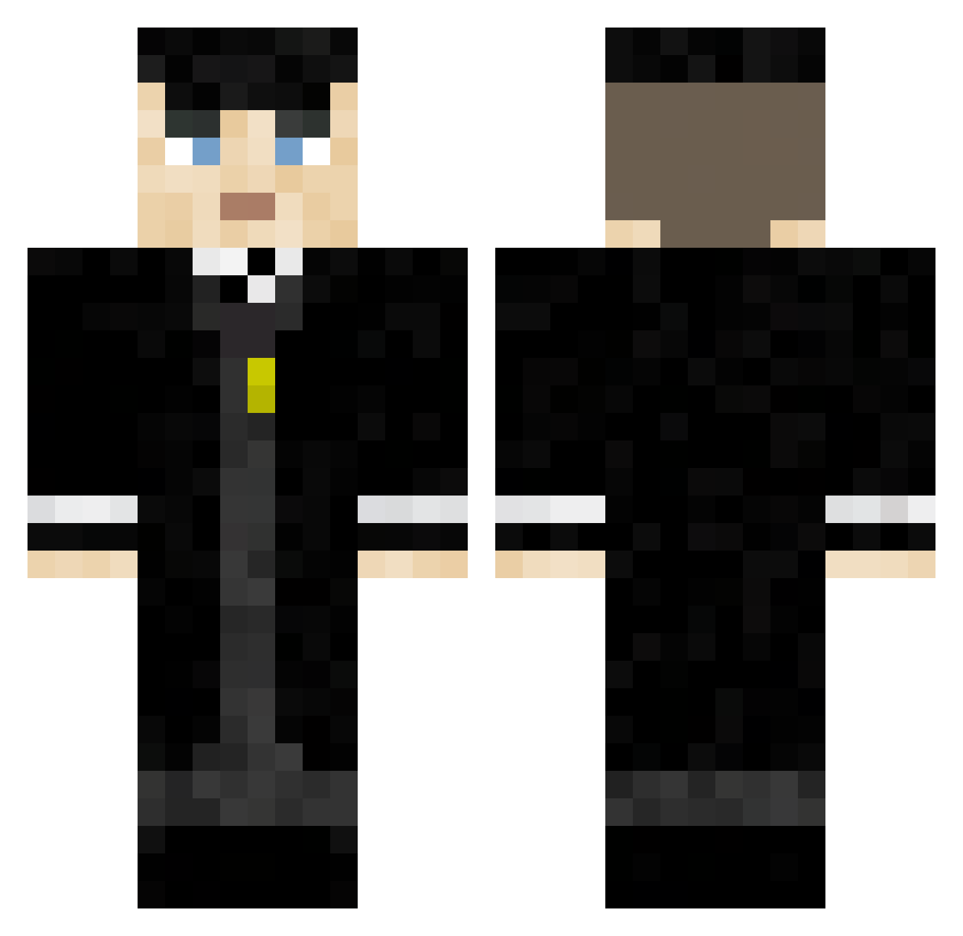 Funcle Minecraft skin, front and back view