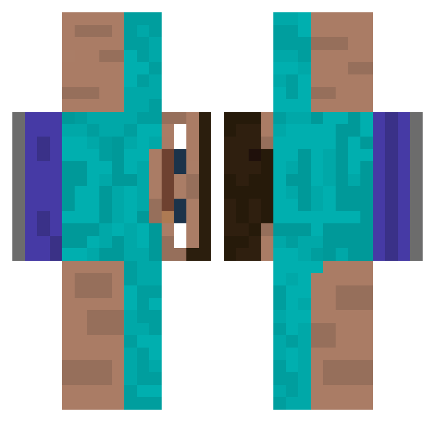 Senyeerik Minecraft skin, front and back view