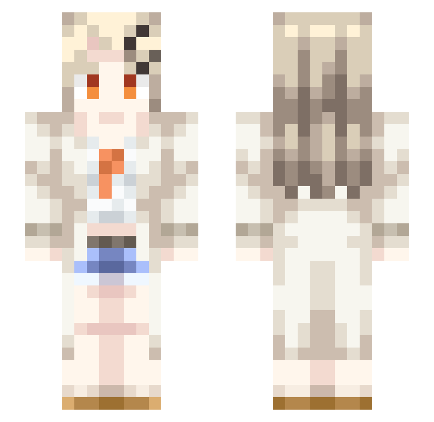 xiaolan123 Minecraft skin, front and back view