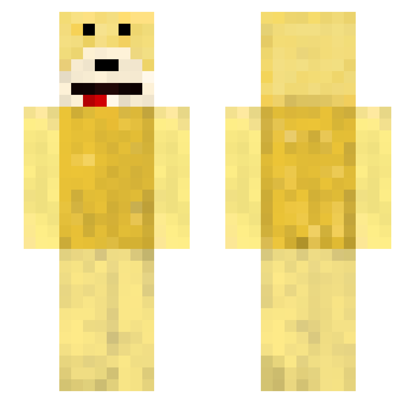 Idle Minecraft skin, front and back view