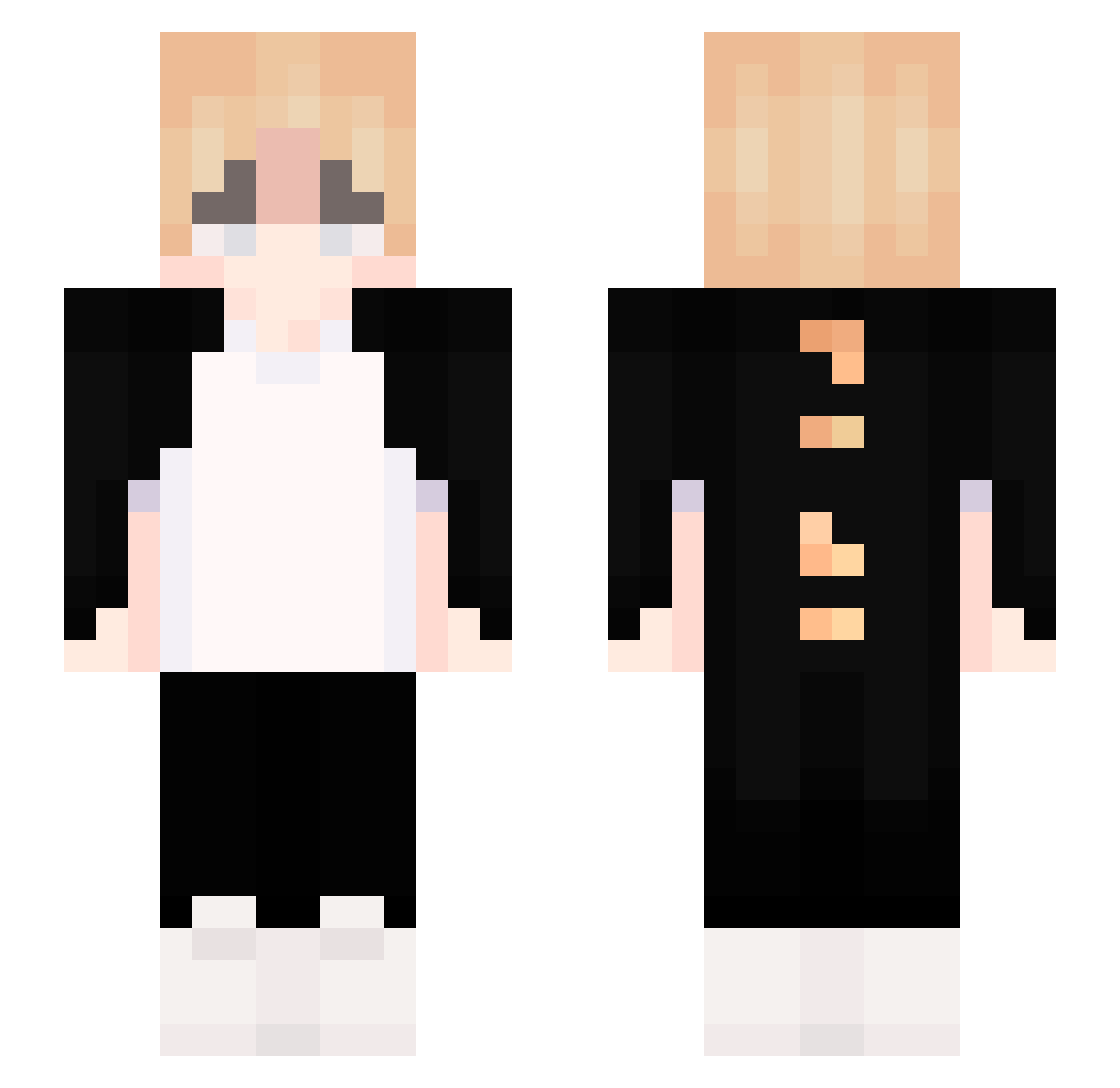 zKarmaa Minecraft skin, front and back view