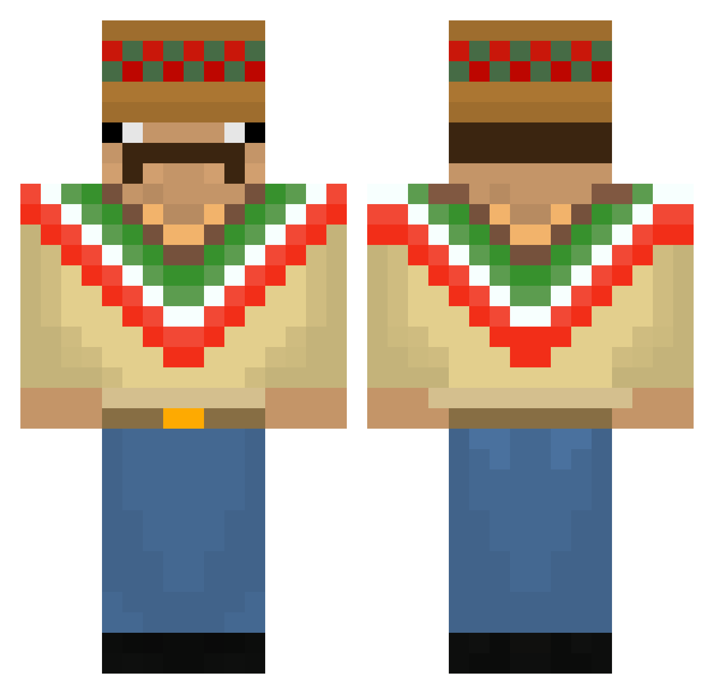 GlibbyGlibGlob Minecraft skin, front and back view
