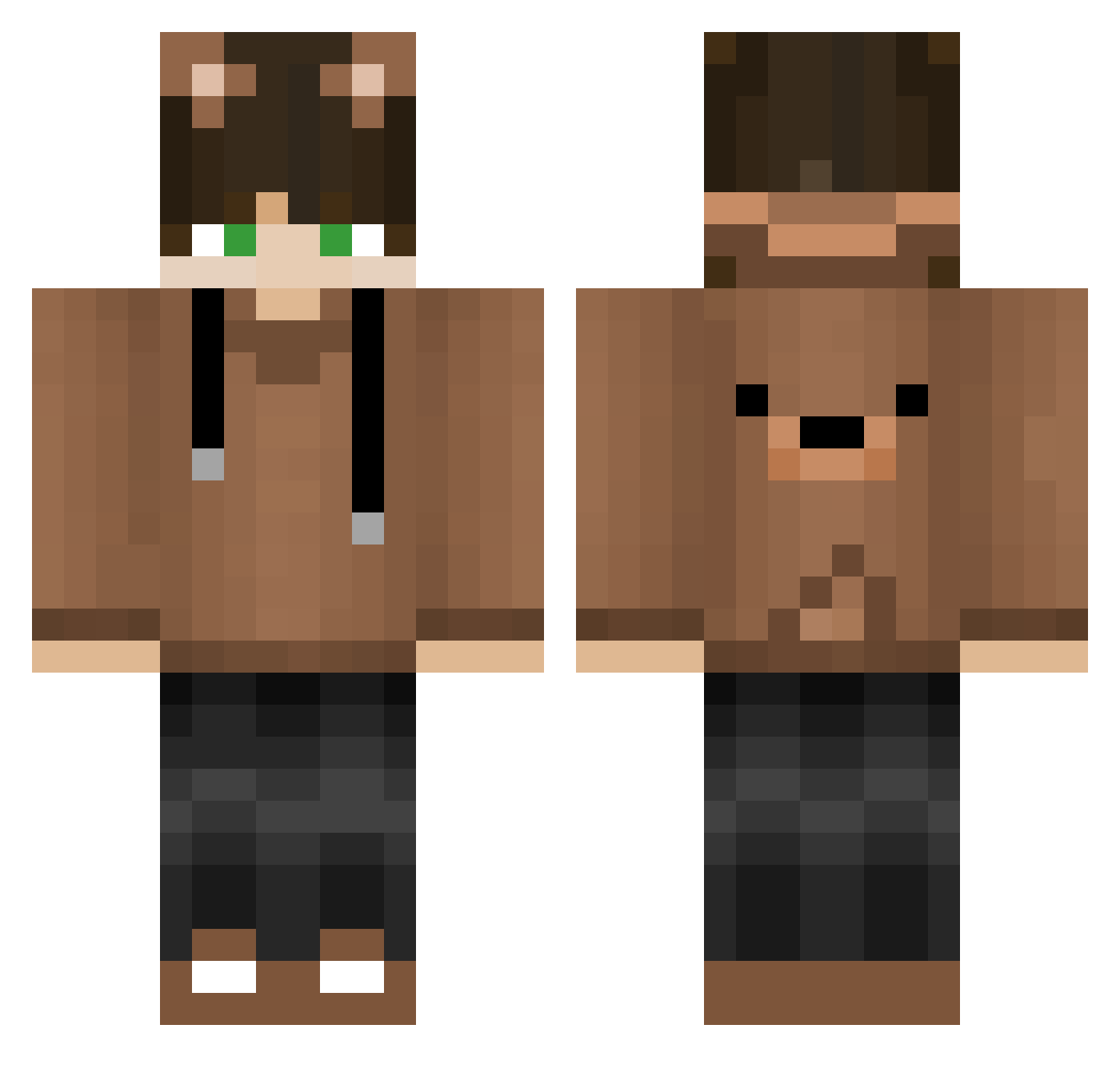 butkusJ1 Minecraft skin, front and back view