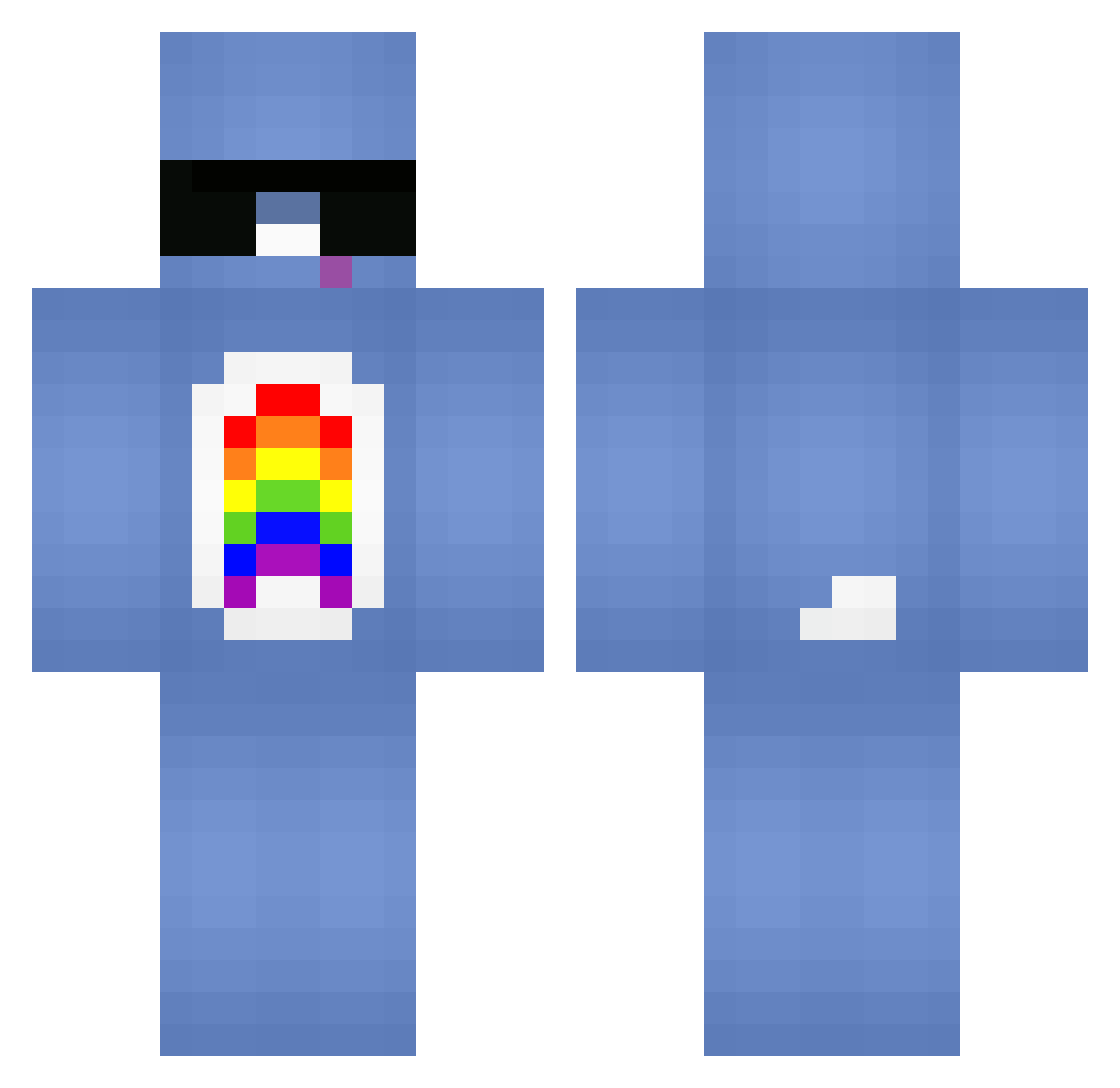Disappearance Minecraft skin, front and back view
