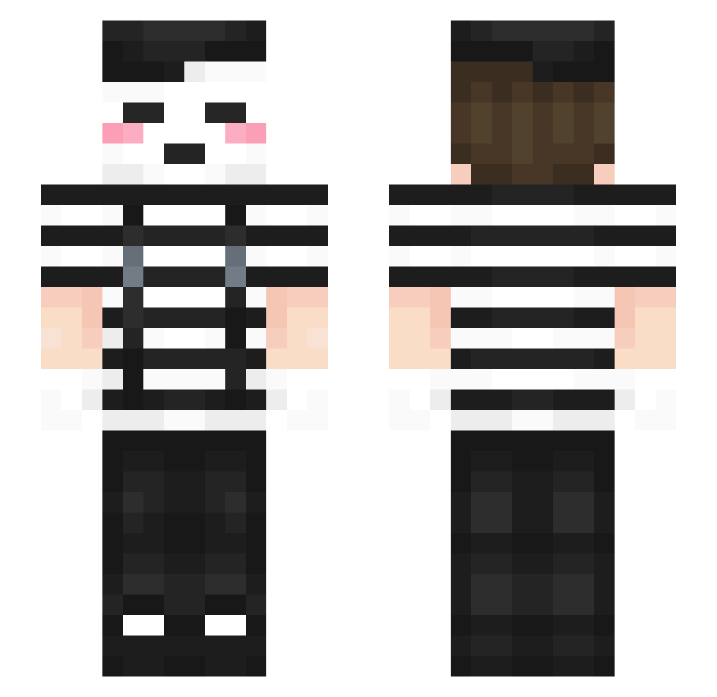 Canradt Minecraft skin, front and back view