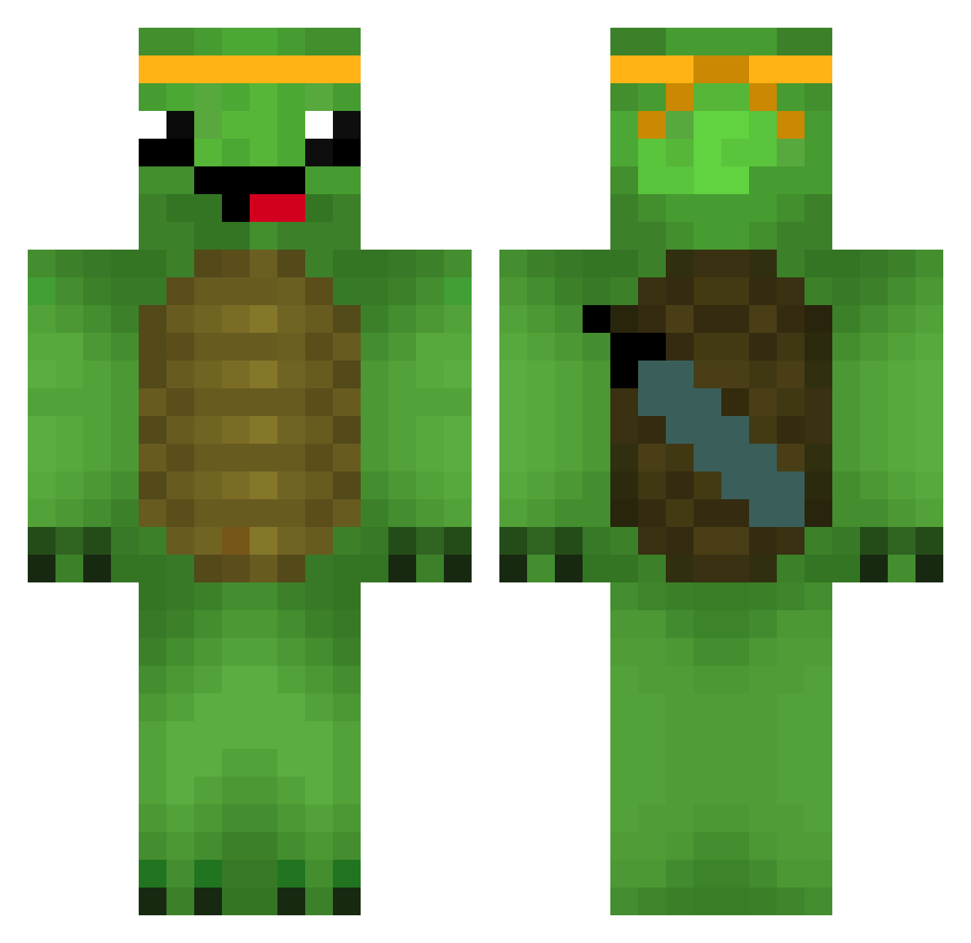 TygoTec Minecraft skin, front and back view