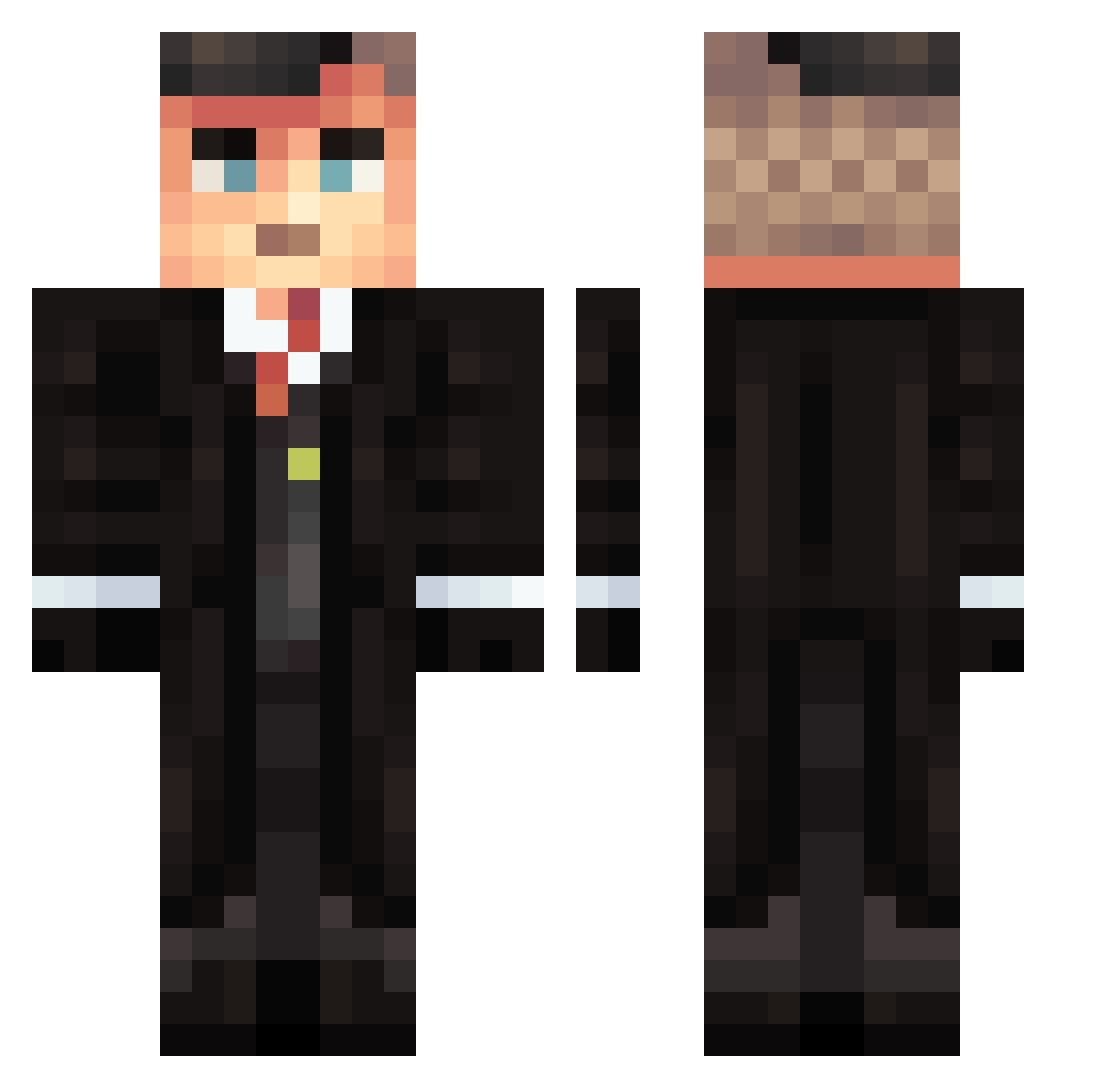 OnlyAct Minecraft skin, front and back view