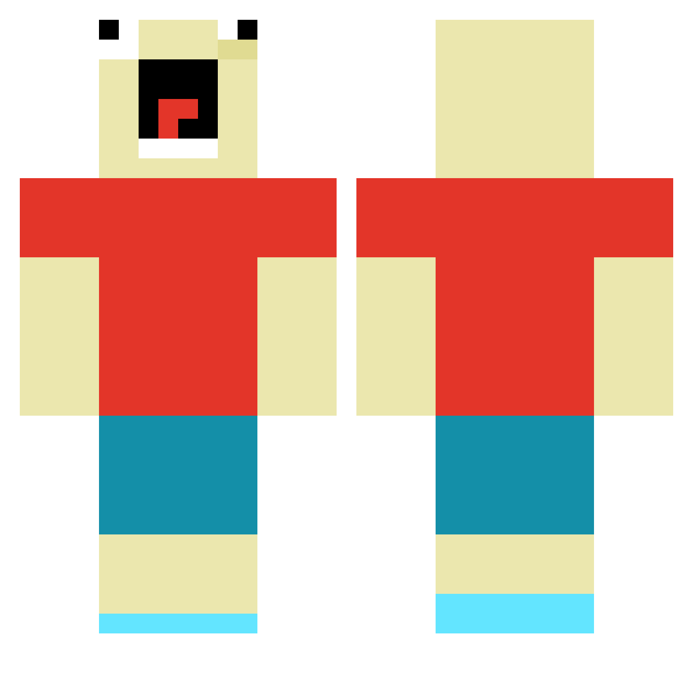T_rex_88 Minecraft skin, front and back view