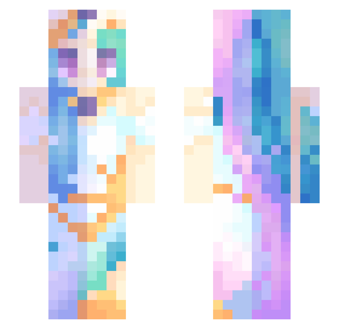 Mihuatang_dada Minecraft skin, front and back view