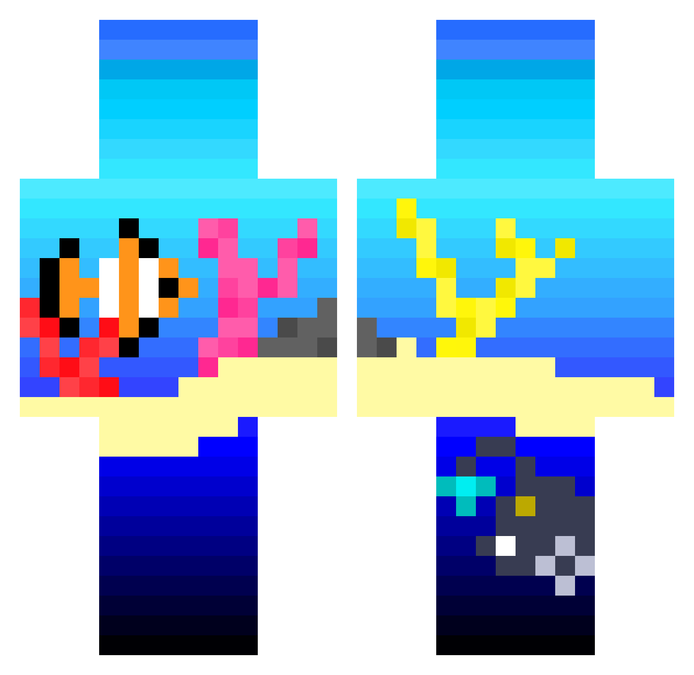 clemencebalance Minecraft skin, front and back view
