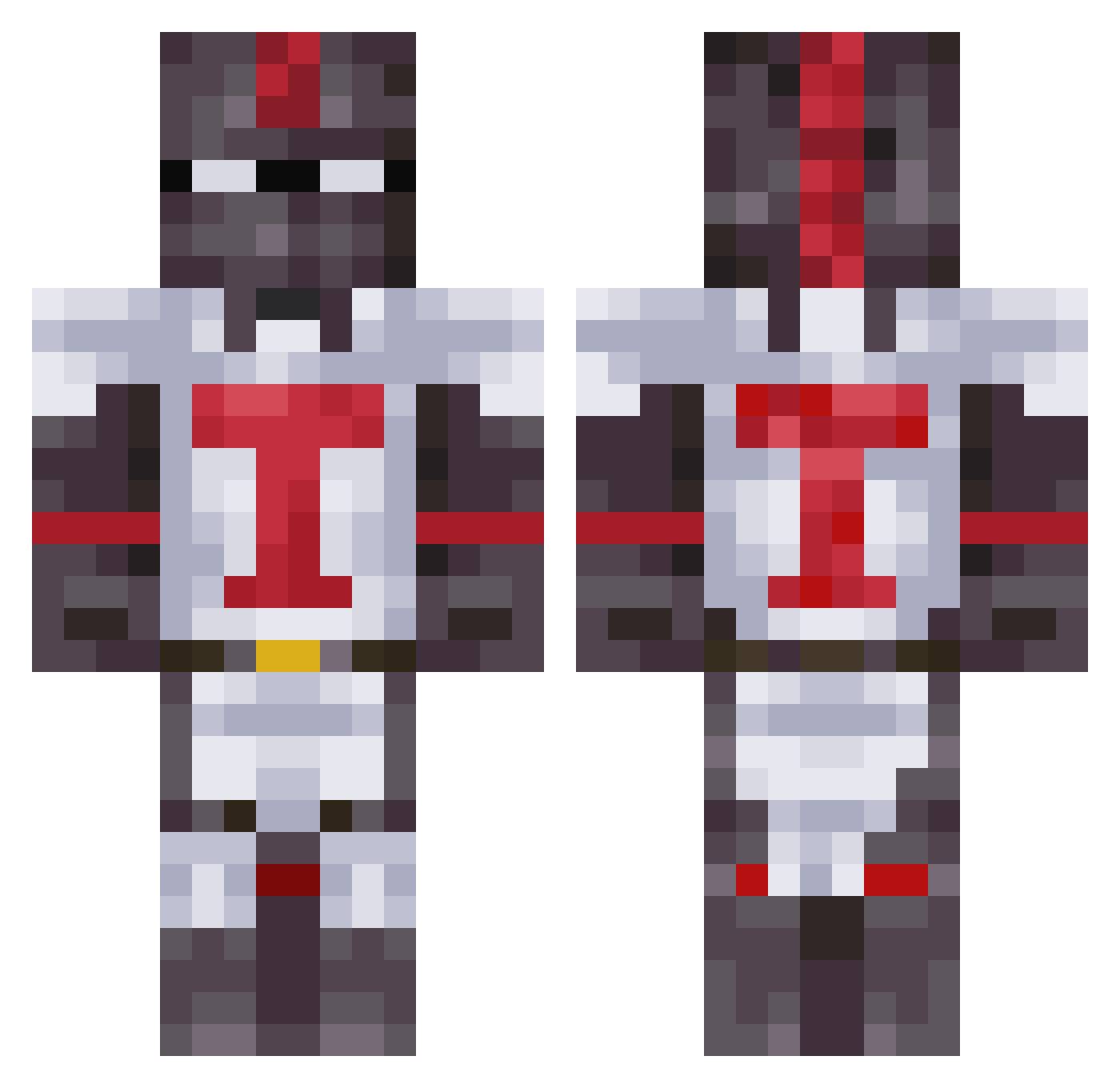 NeoTeuTon Minecraft skin, front and back view