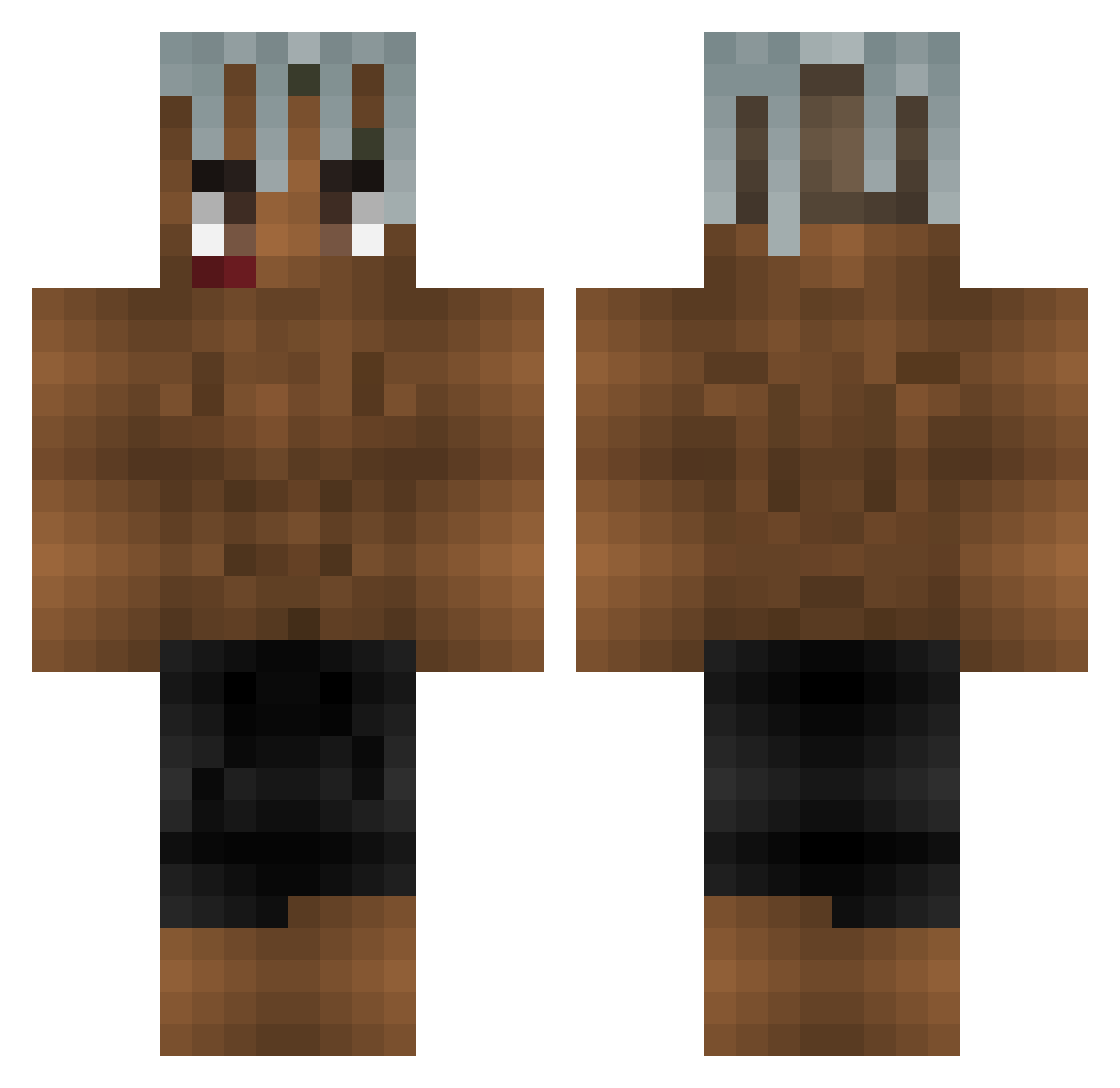 DraiZzz Minecraft skin, front and back view