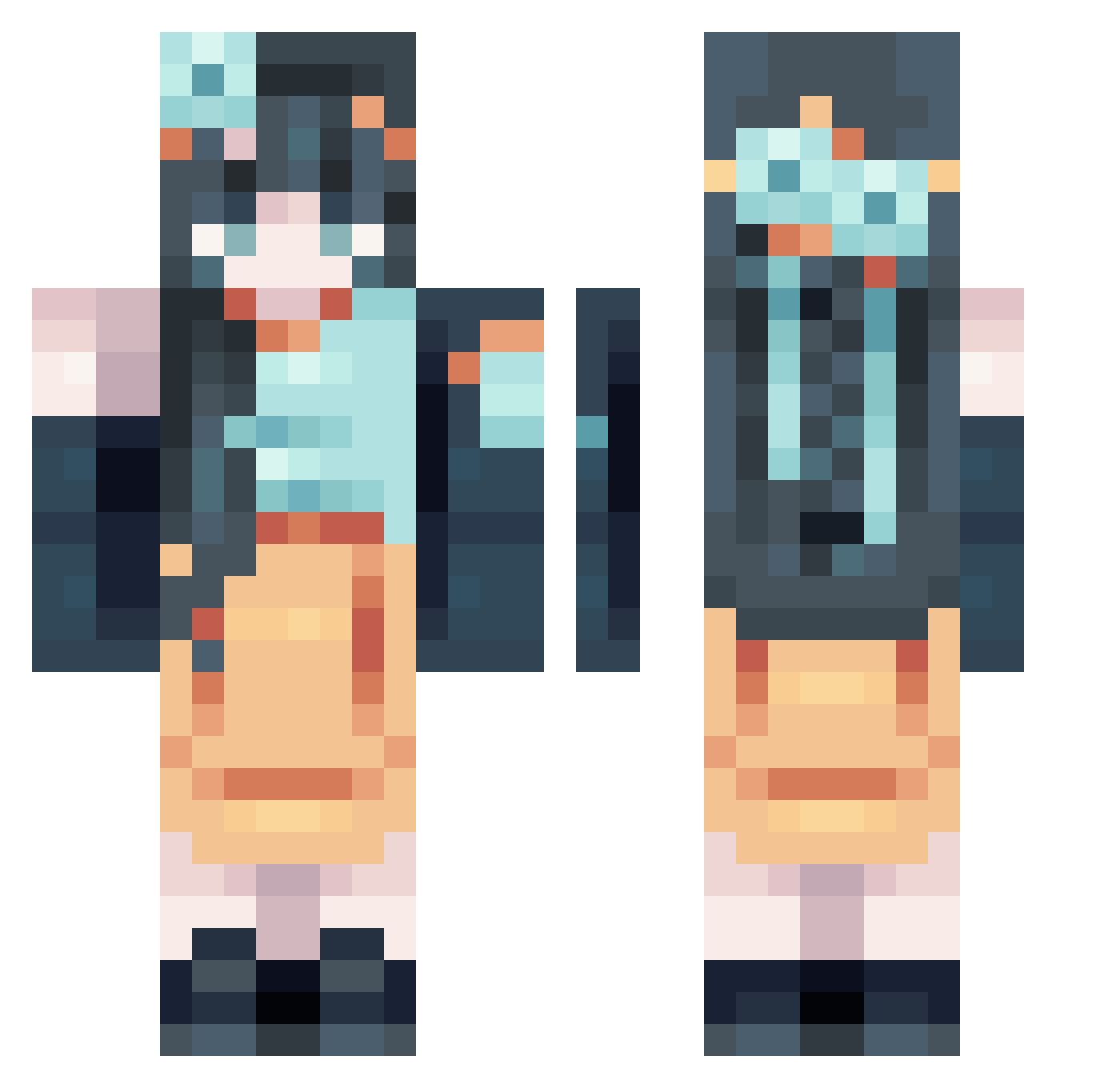 LJT2024 Minecraft skin, front and back view