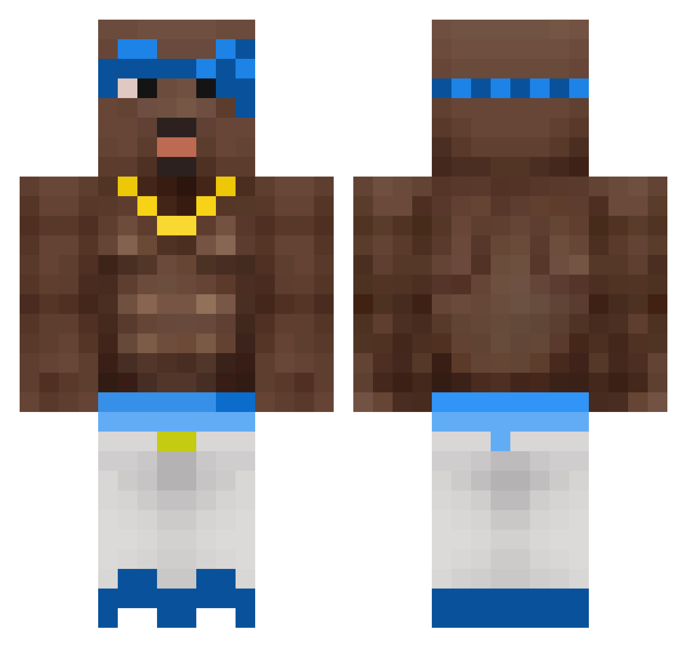 zyletson Minecraft skin, front and back view