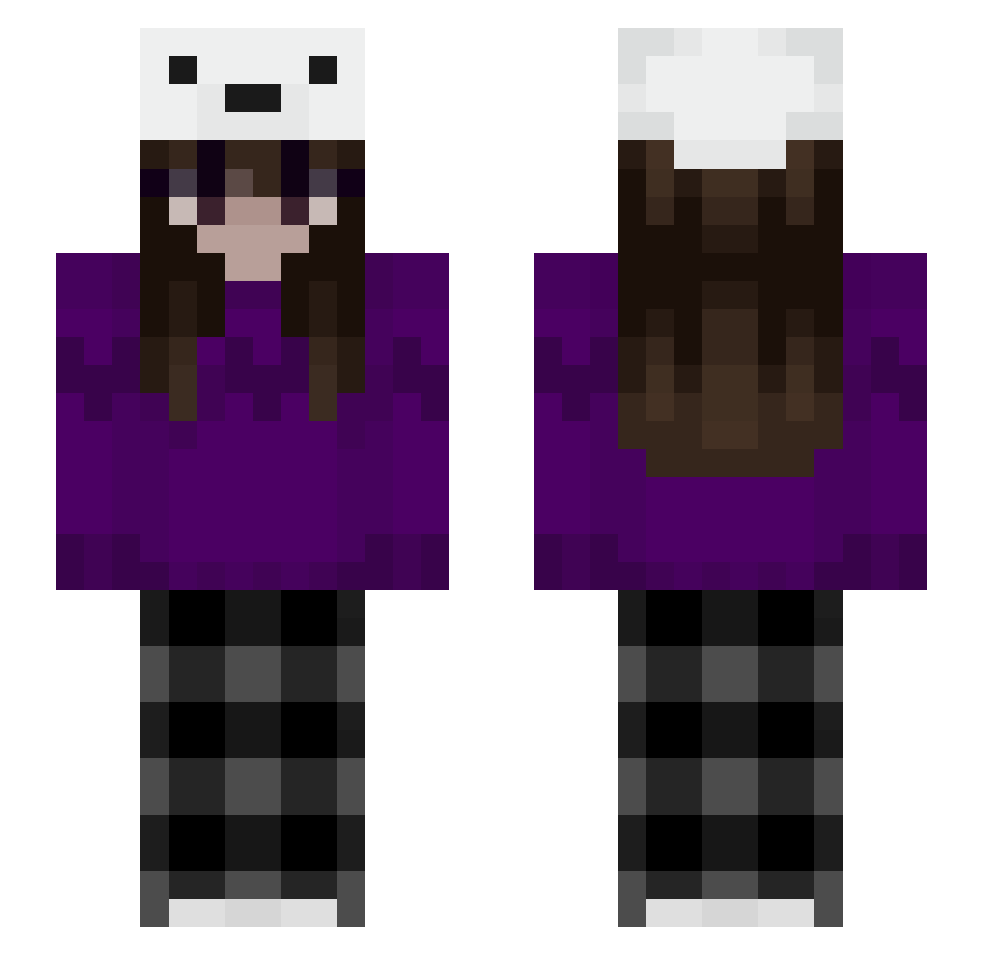 myelos Minecraft skin, front and back view