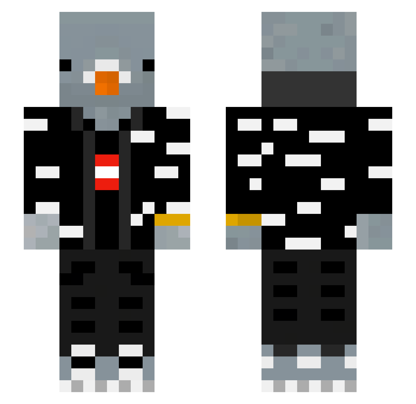 SnoopPigeon42 Minecraft skin, front and back view