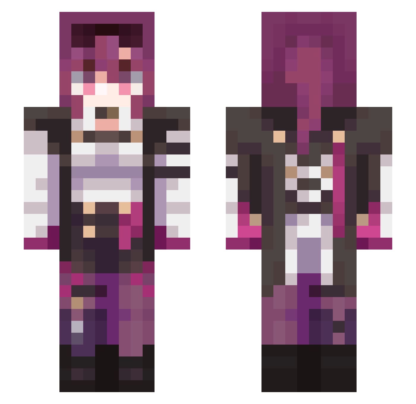 Moleel Minecraft skin, front and back view