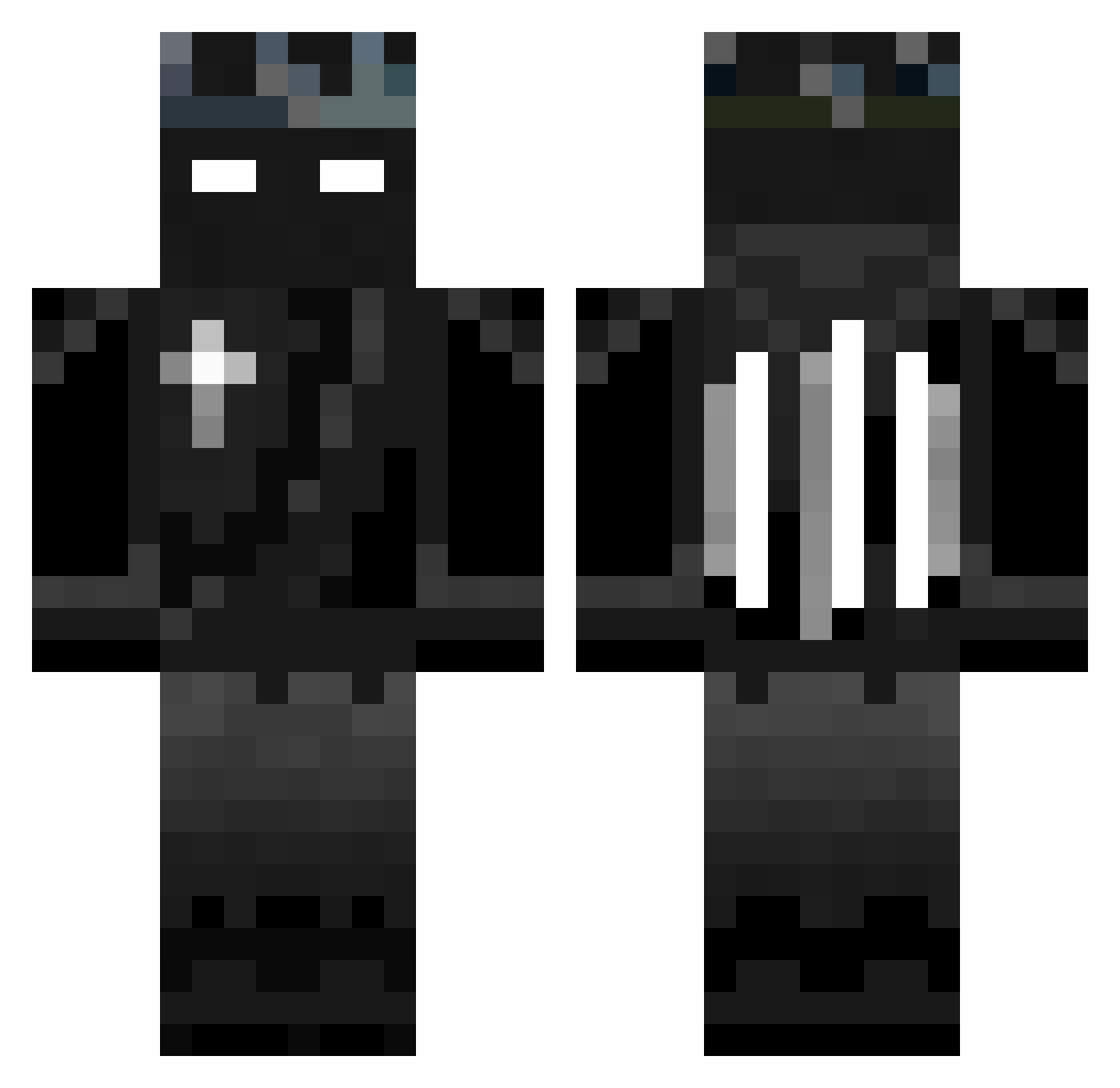 Sword_V Minecraft skin, front and back view