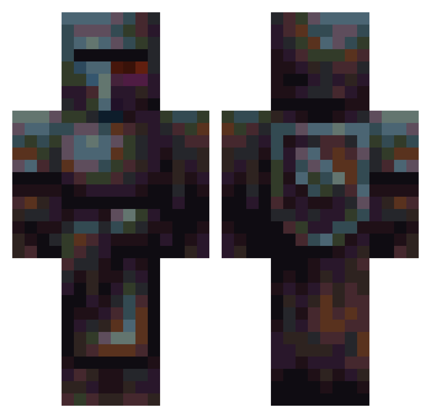 Stevemacdev Minecraft skin, front and back view