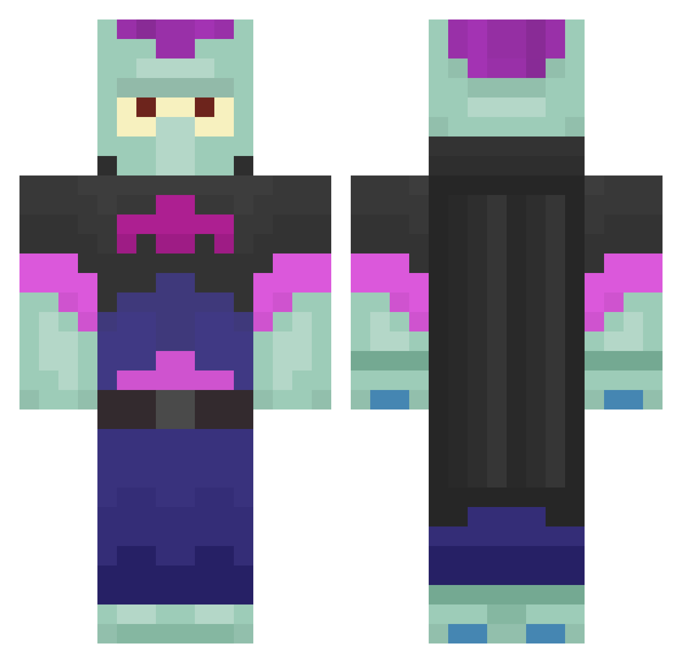 Erick375 Minecraft skin, front and back view