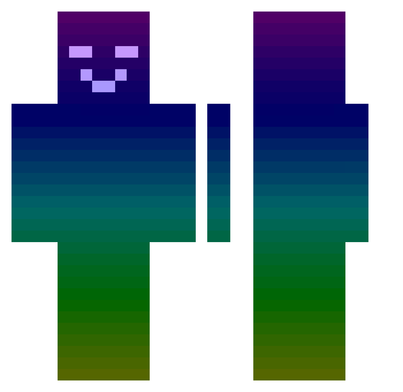 Xykoled Minecraft skin, front and back view