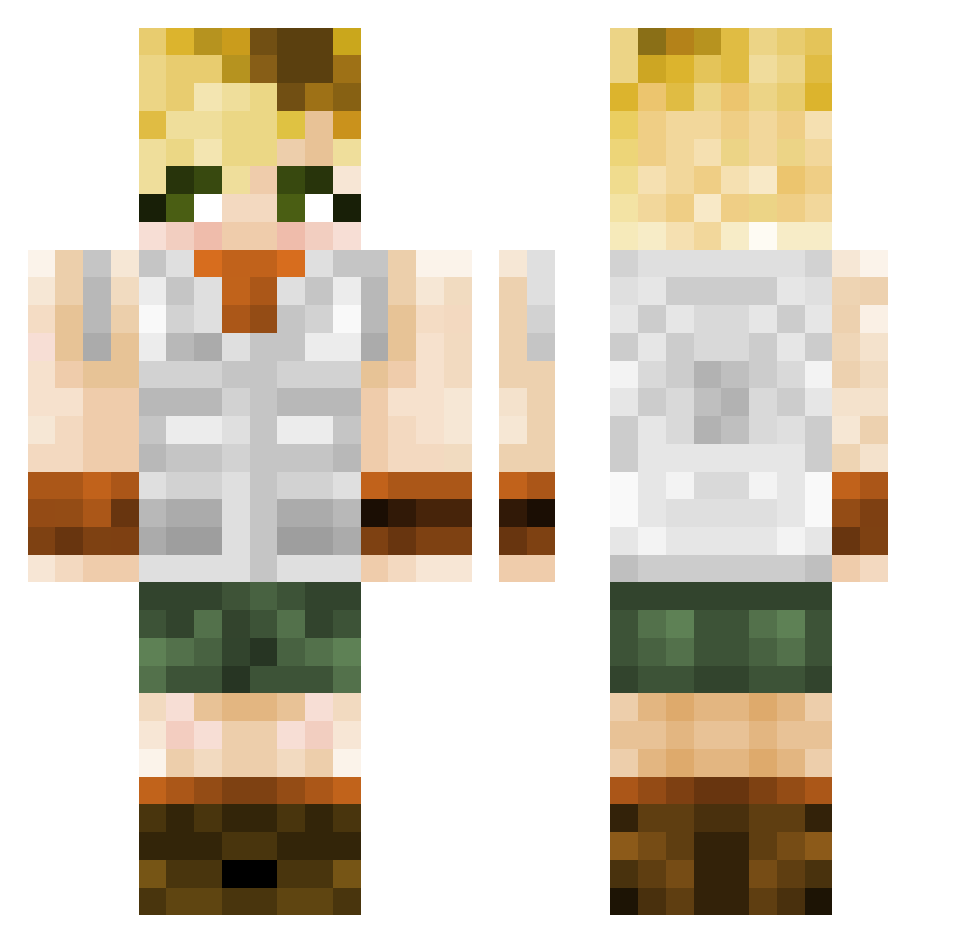 Darkes Minecraft skin, front and back view
