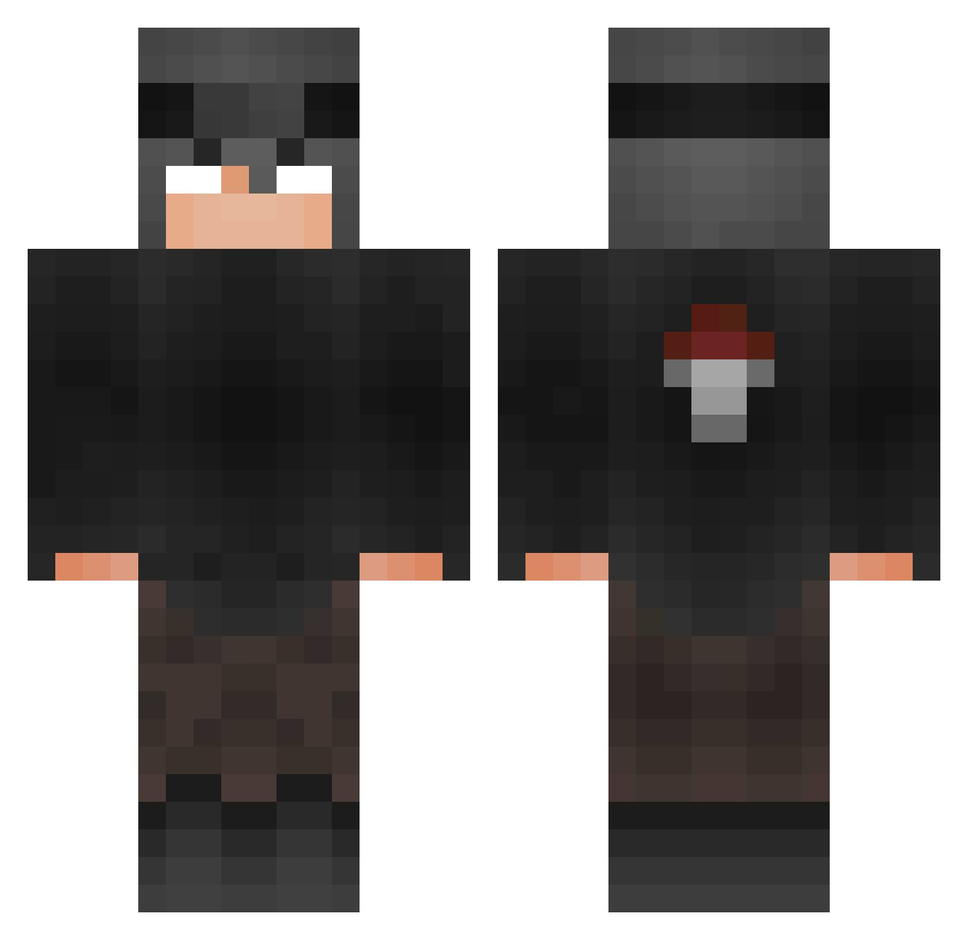 hosti1 Minecraft skin, front and back view