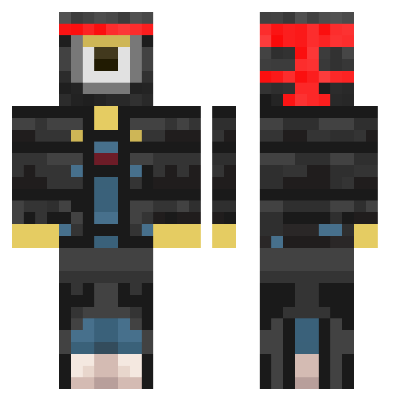V1Stealth Minecraft skin, front and back view