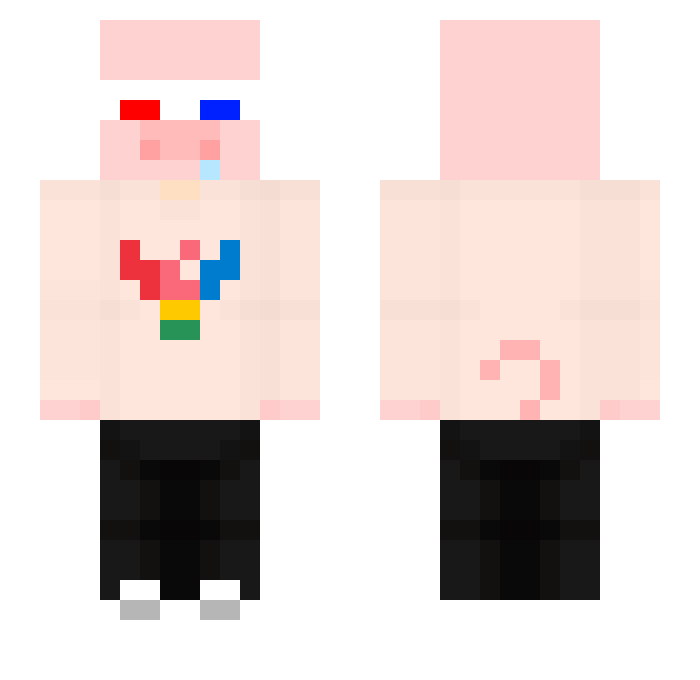 UNIKNOW Minecraft skin, front and back view