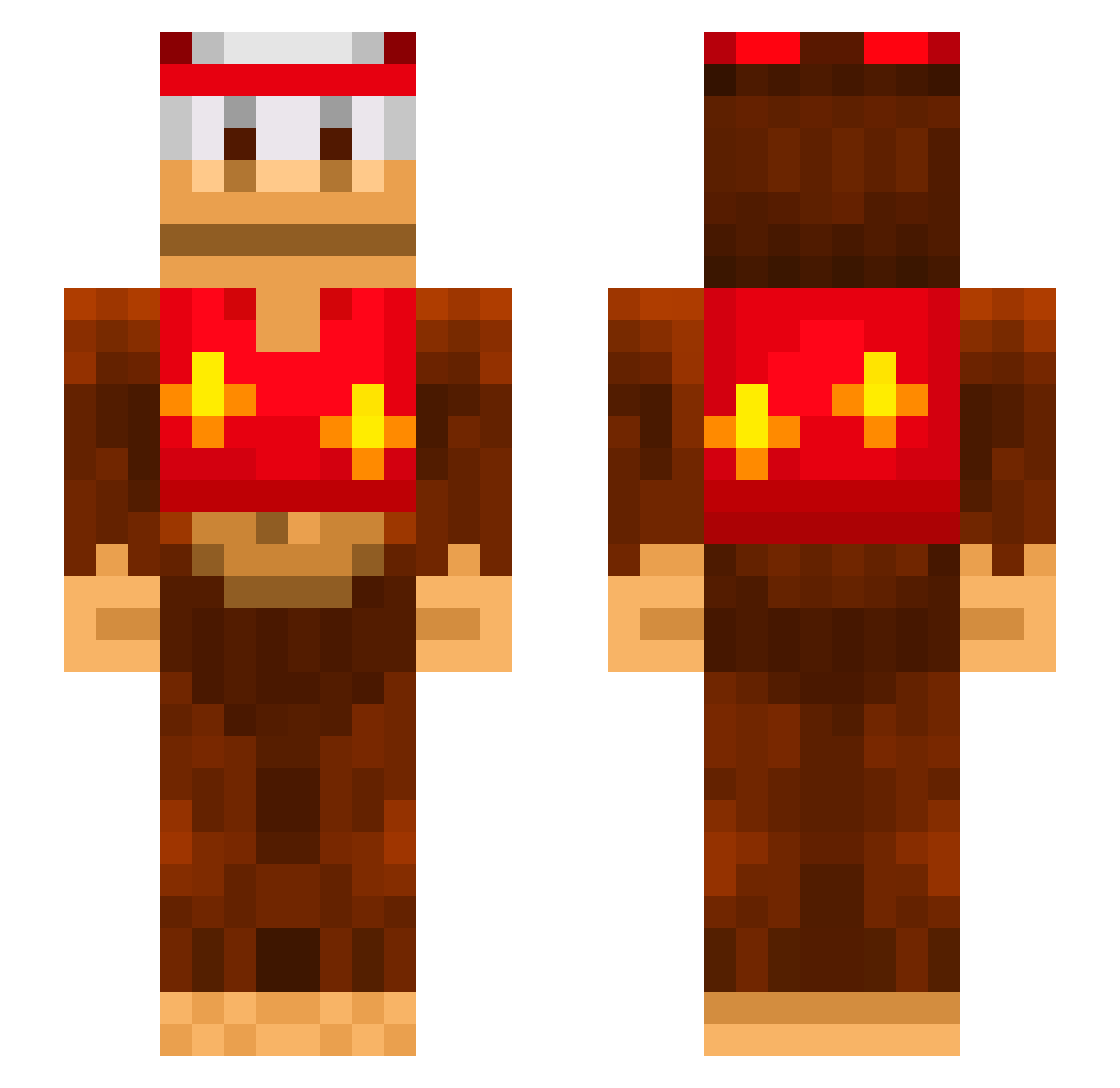 domshy Minecraft skin, front and back view