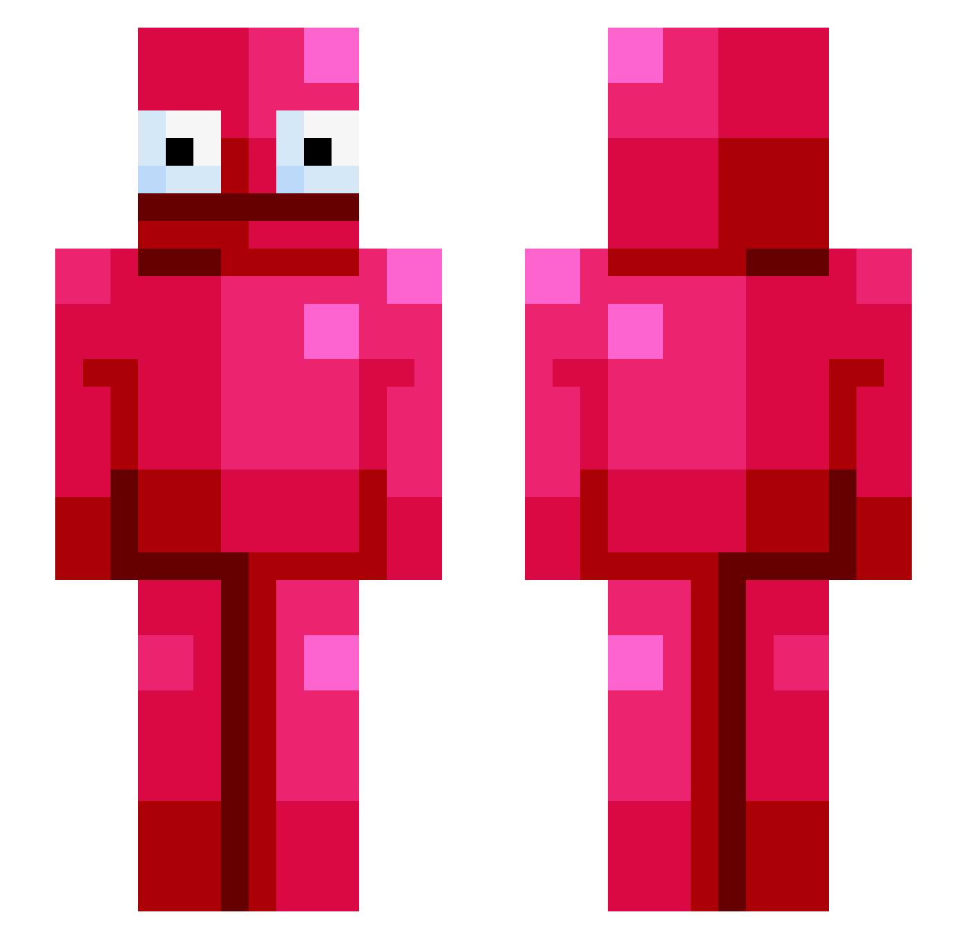 Zivvos Minecraft skin, front and back view