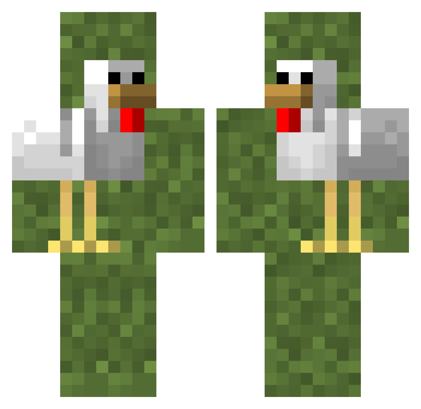 lgrisTheBloodRed Minecraft skin, front and back view