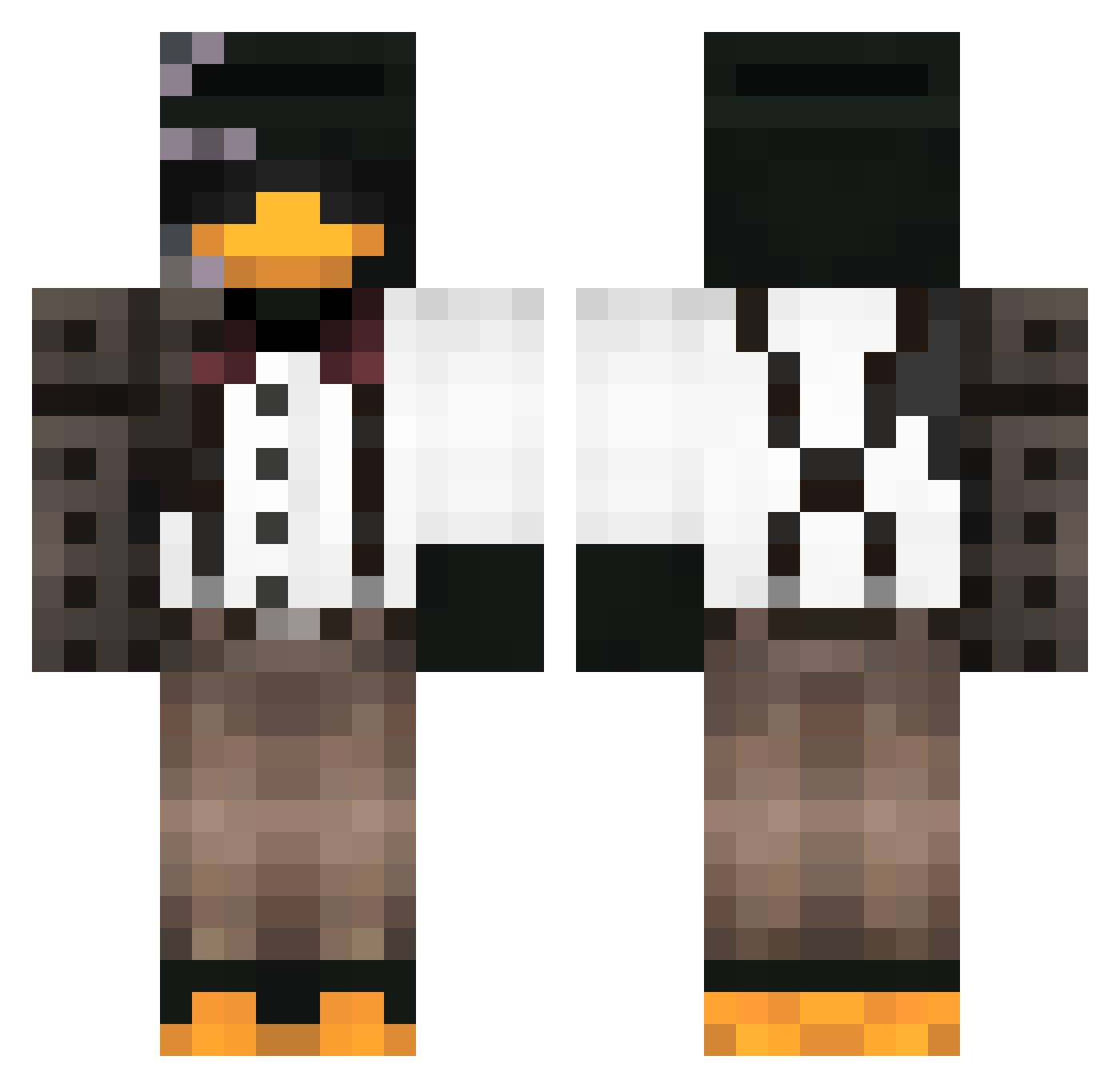 Rashan2w2 Minecraft skin, front and back view
