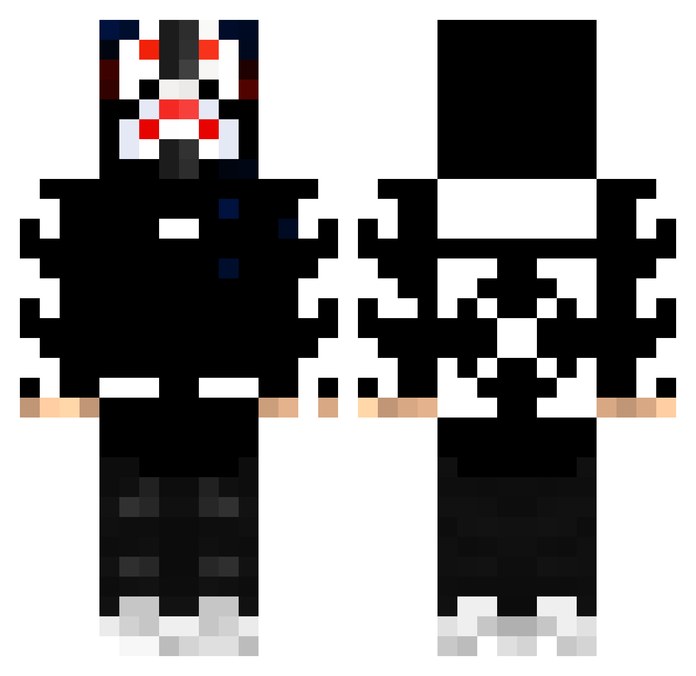 Hxvir22 Minecraft skin, front and back view