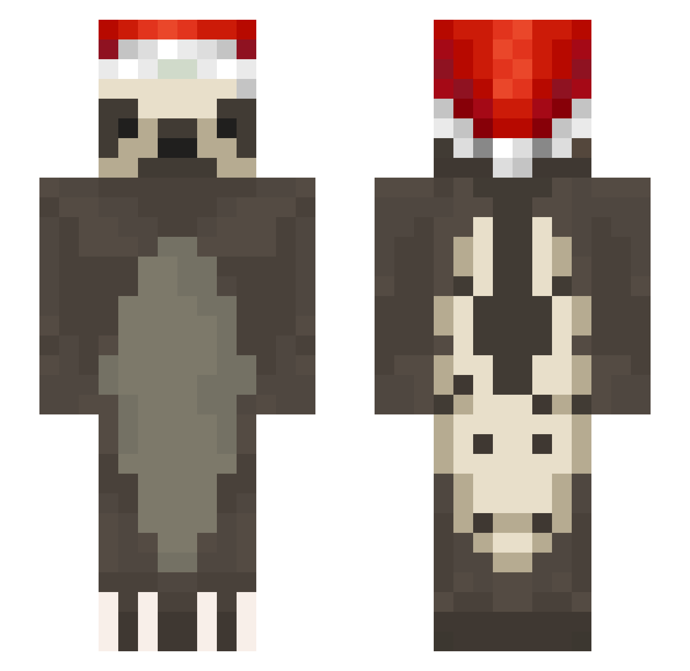 zlmNick Minecraft skin, front and back view