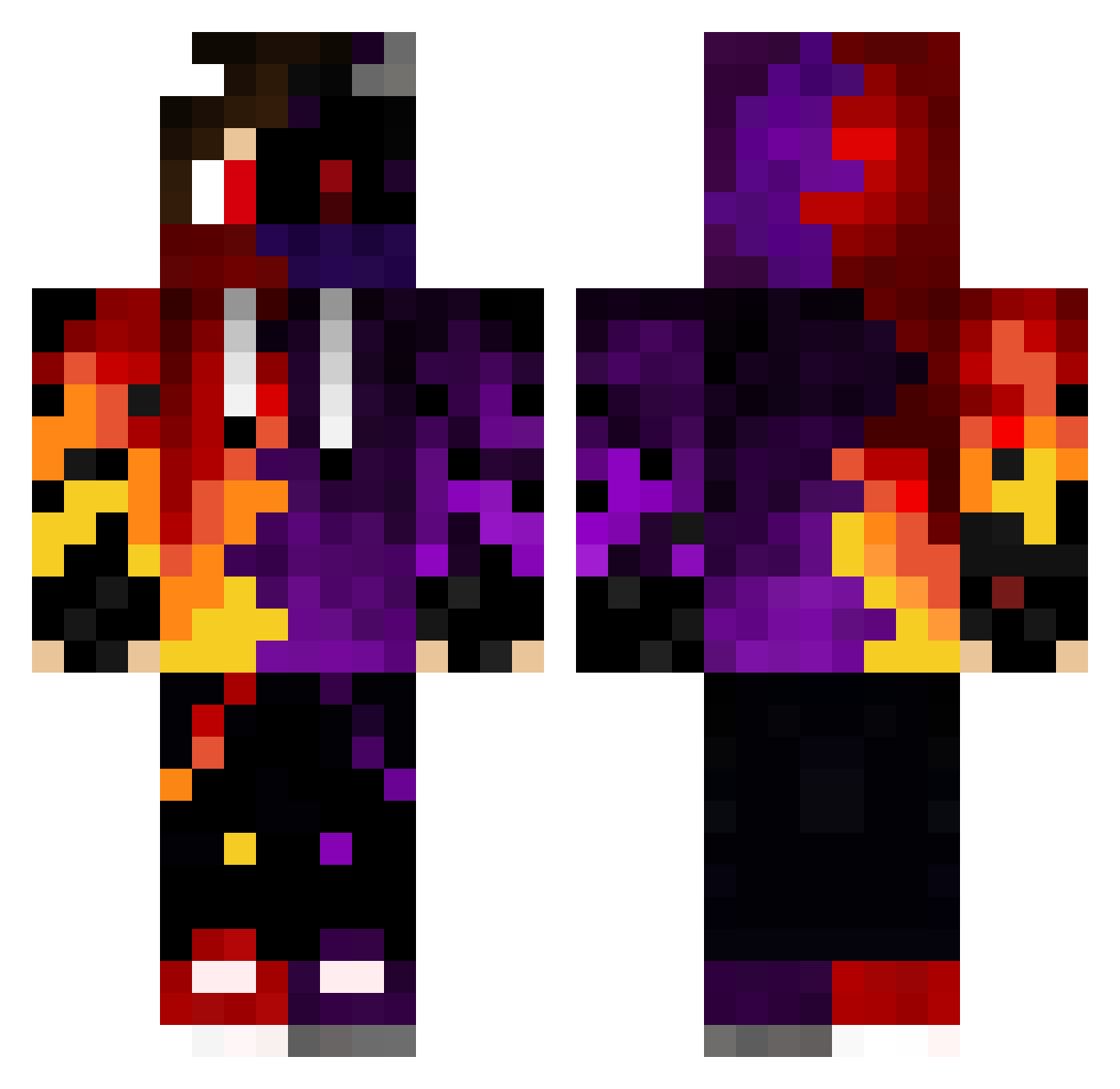 JoJoNmeister Minecraft skin, front and back view