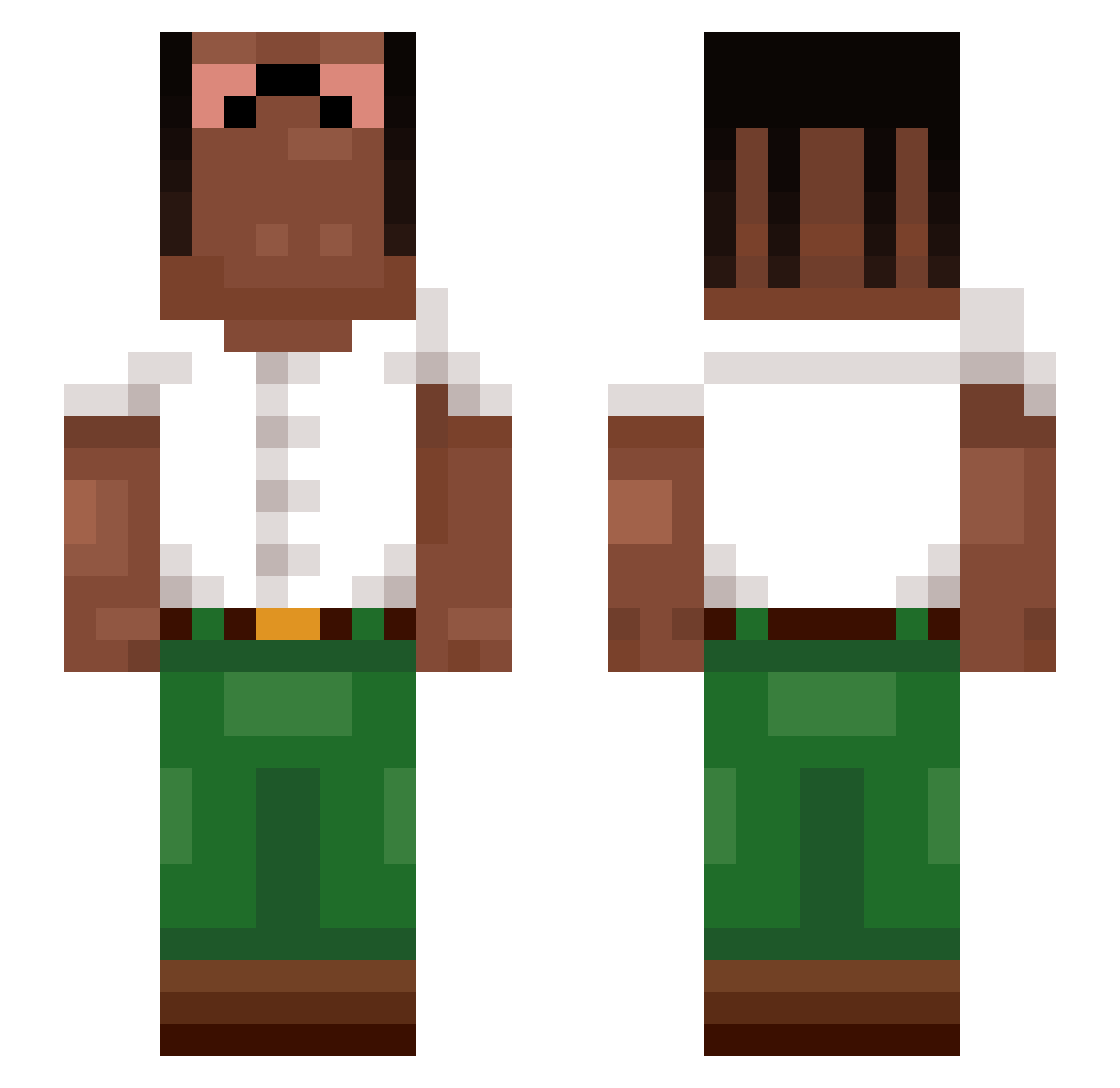 Ratfunny Minecraft skin, front and back view