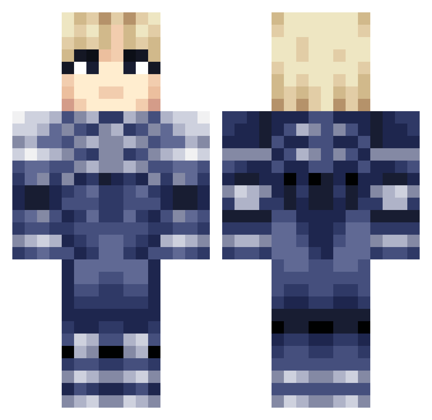 VEGETTAELCIMBREL Minecraft skin, front and back view