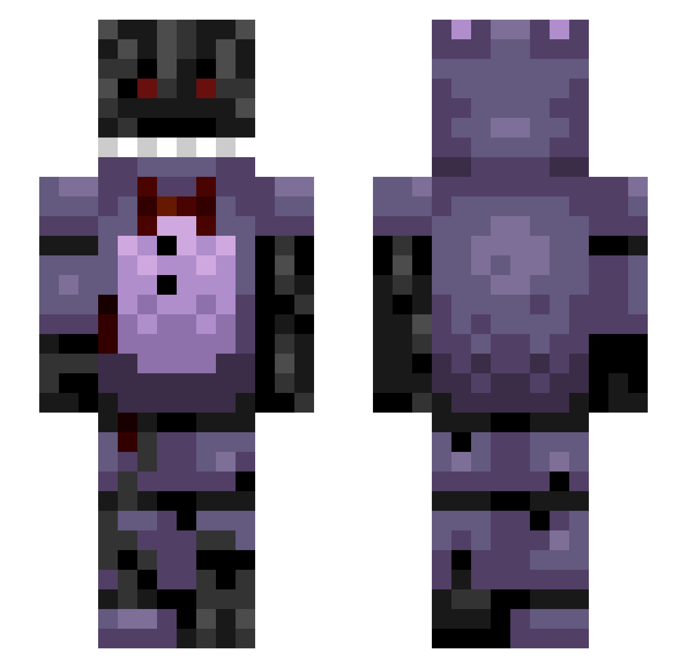 RIPd_dead Minecraft skin, front and back view