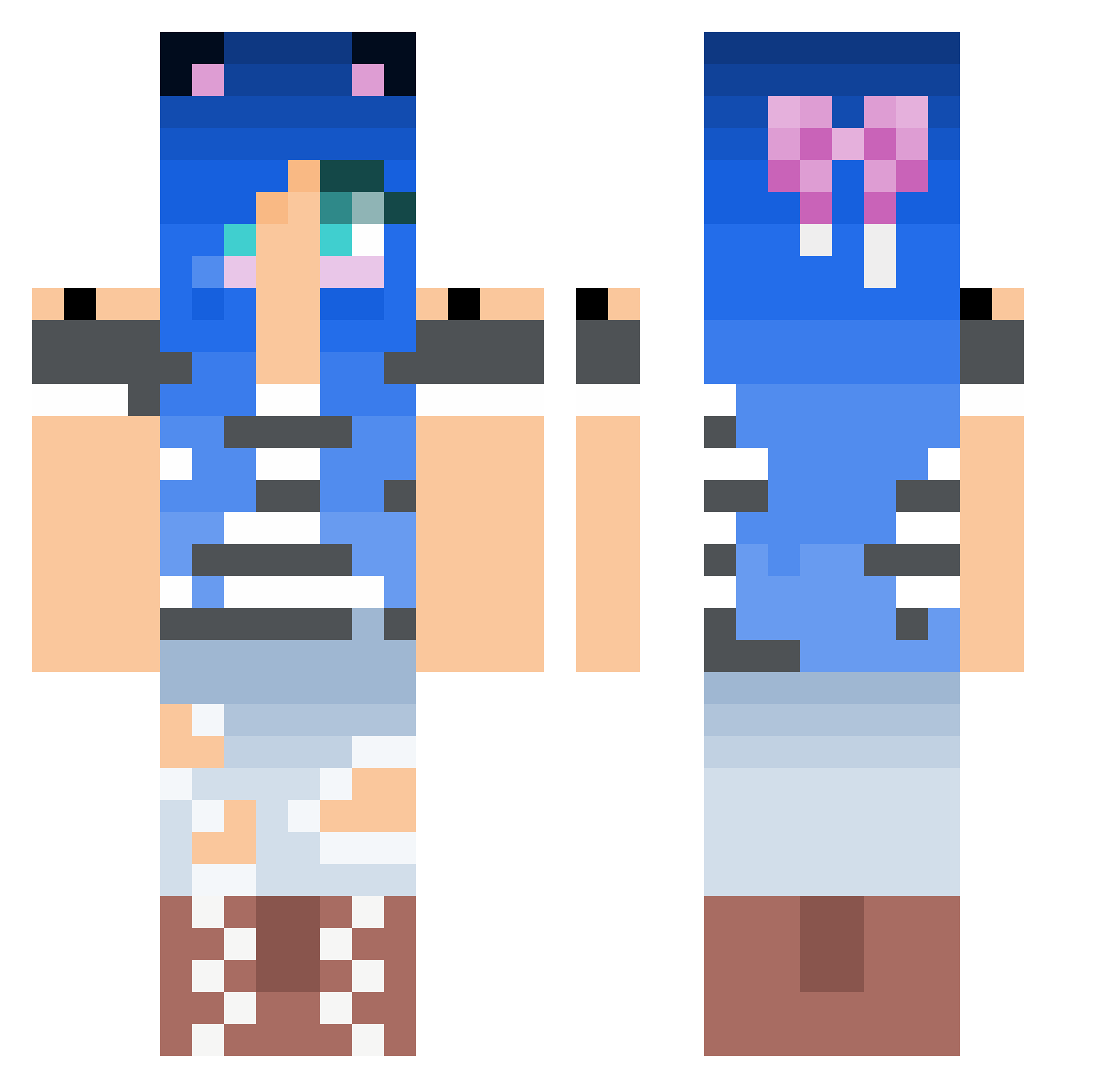 Ashlen Minecraft skin, front and back view