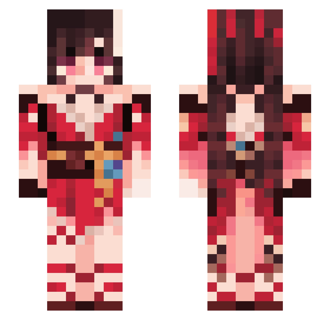 Lionheart1306 Minecraft skin, front and back view